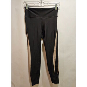 Becco Activewear High Waisted Black/ Beige Yoga Leggings Women's Medium